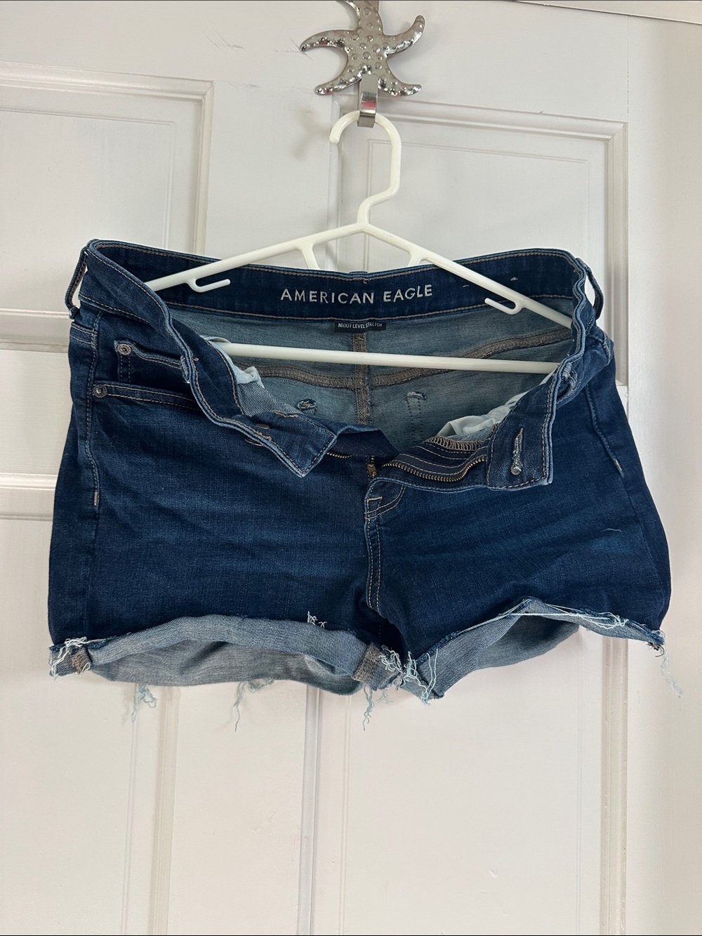 American Eagle Outfitters Dark Indigo Denim Cutoff Shorts - Women